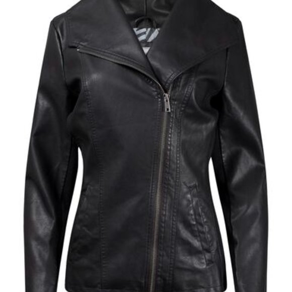 Faux Leather Moto Jacket 4X - Picture 5 of 5